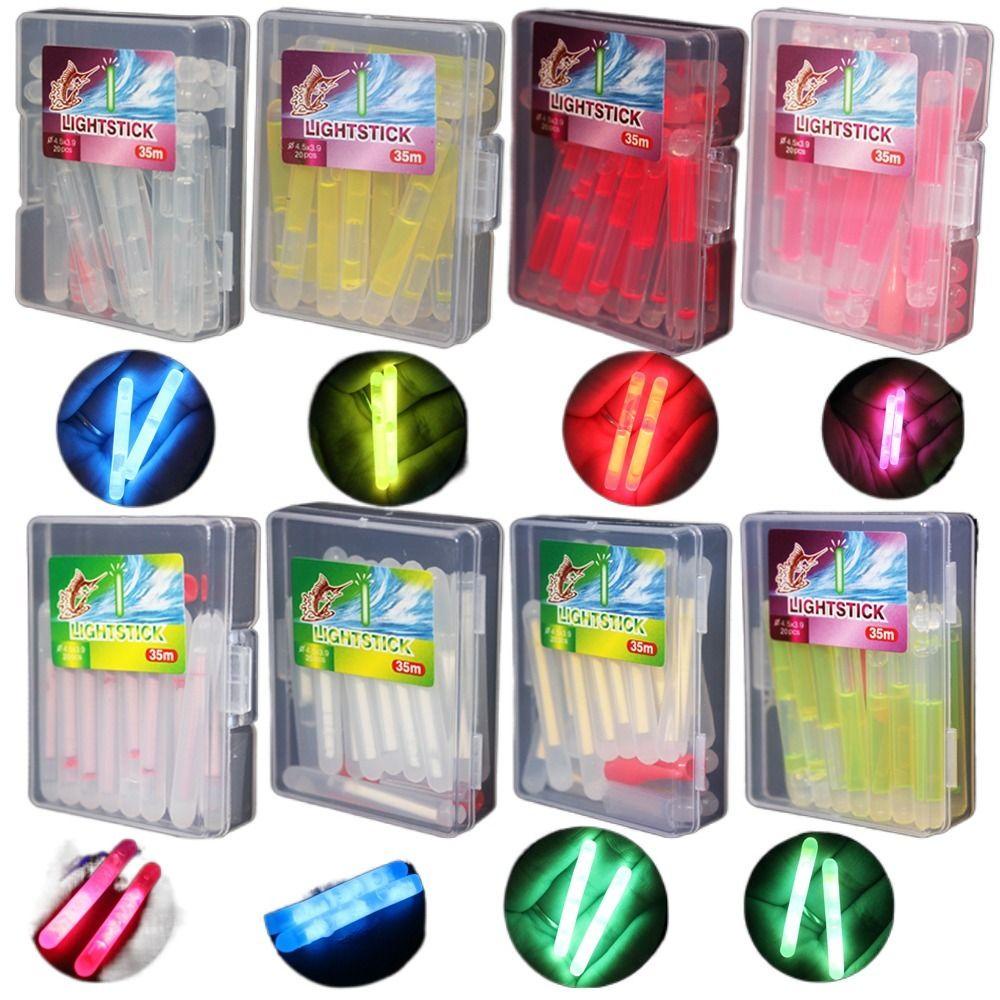 AUGUSTINA Agustinina Fishing Float Tackle Dark Luminous Glow Stick Dark Glow Lampu Kimia Malam Memancing Clip On Pancing Tongkat Lampu Pancing