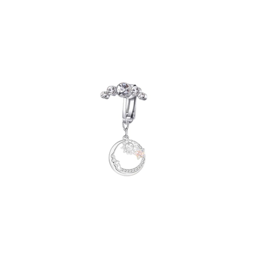 Klip Tindik Pusar Kristal Stainless Steel Cubic Zircon Jantung Butterfly Belly Button Rings Perhiasan Tanpa Tindik Sexy Untuk Wanita