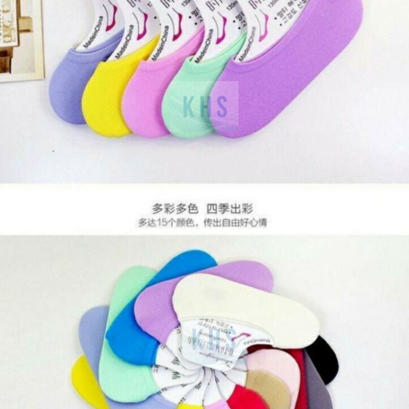 Kaos Kaki Hidden Pendek Balet Anti Slip Invisible Flat Shoes