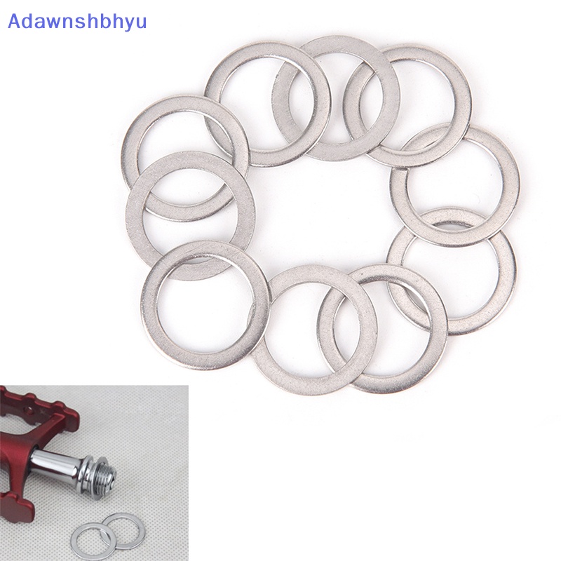 Adhyu 10Pcs Pedal Sepeda Spacer Engkol Bersepeda Sepeda Stainless Steel Ring Washers ID