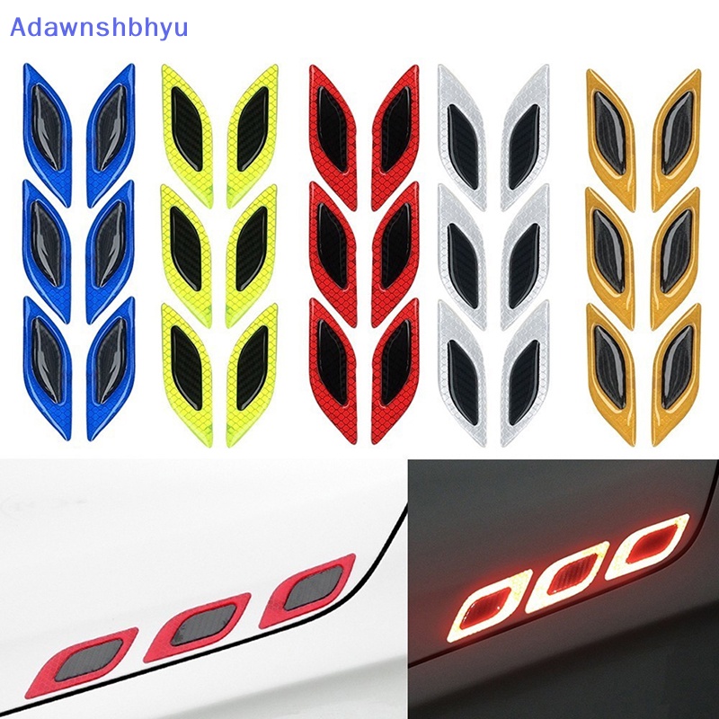 Adhyu 4/6Pcs Stiker Reflektif Mobil Anti Gores Safety Warning Sticker Untuk Truk Auto Motor Eksterior Dekoratif Aksesoris ID