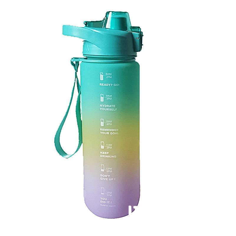 [JINGO] - Botol Minum 1 Liter Pastel Quifit ORIGINAL QFIT 1 LITER PENANDA WAKTU VIRAL MOTIVASI BPA FREE Gradasi