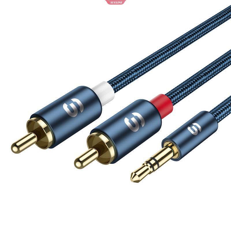 Essager RCA Kabel Audio Jack 3.5 to 2kabel RCA Jack 3.5mm to 2RCA Male Splitter Aux Cable Untuk TV PC Amplifier DVD Speaker Kawat [ZXL]