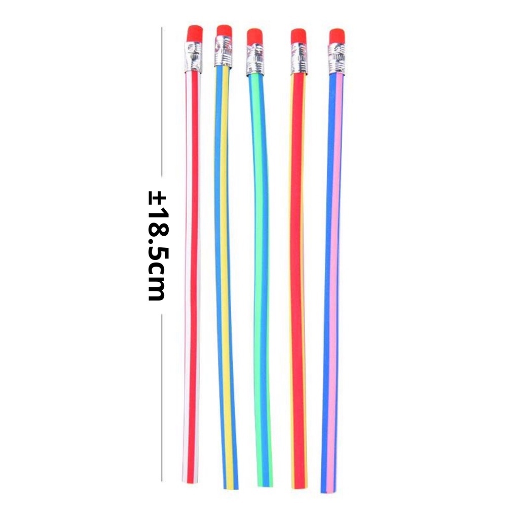 [DZS] ALAT TULIS PENSIL ANAK LENTUR FLEKSIBEL UNIK DAPAT DIGULUNG DENGAN PENGHAPUS BAHAN RUBBER
