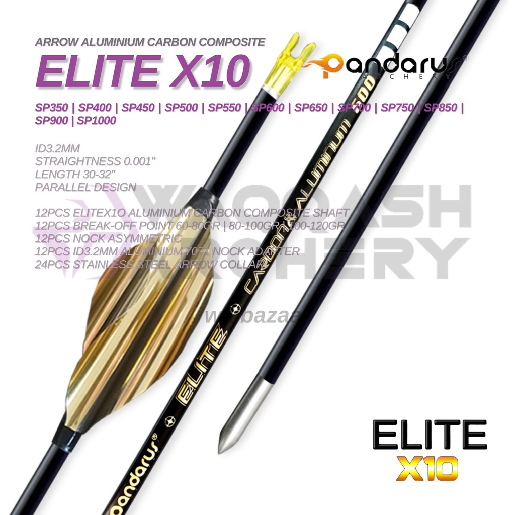PANDARUS ELITE X10 Alloy Carbon Composite straightness 0.001 ID 3.2mm