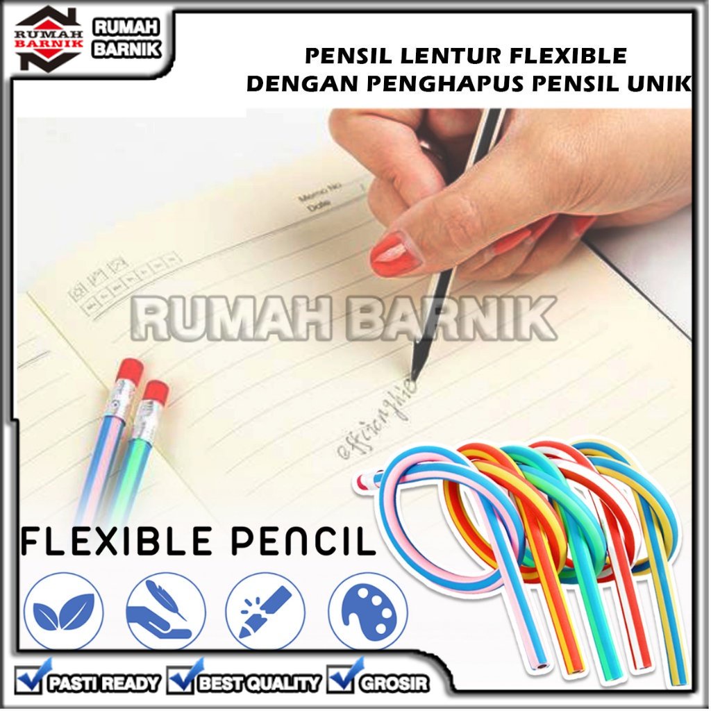 

[RB] ALAT TULIS PENSIL ANAK LENTUR FLEKSIBEL UNIK DAPAT DIGULUNG DENGAN PENGHAPUS BAHAN RUBBER