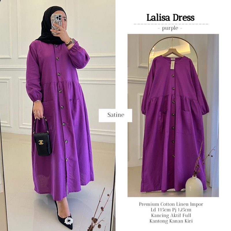 LALISA DRESS ORI SATINE | Ld115 Premium Cotton Linen Impor