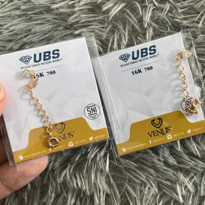 Extention Kaitan Per Bulat Kalung Gelang Elegant Mewah Emas Asli