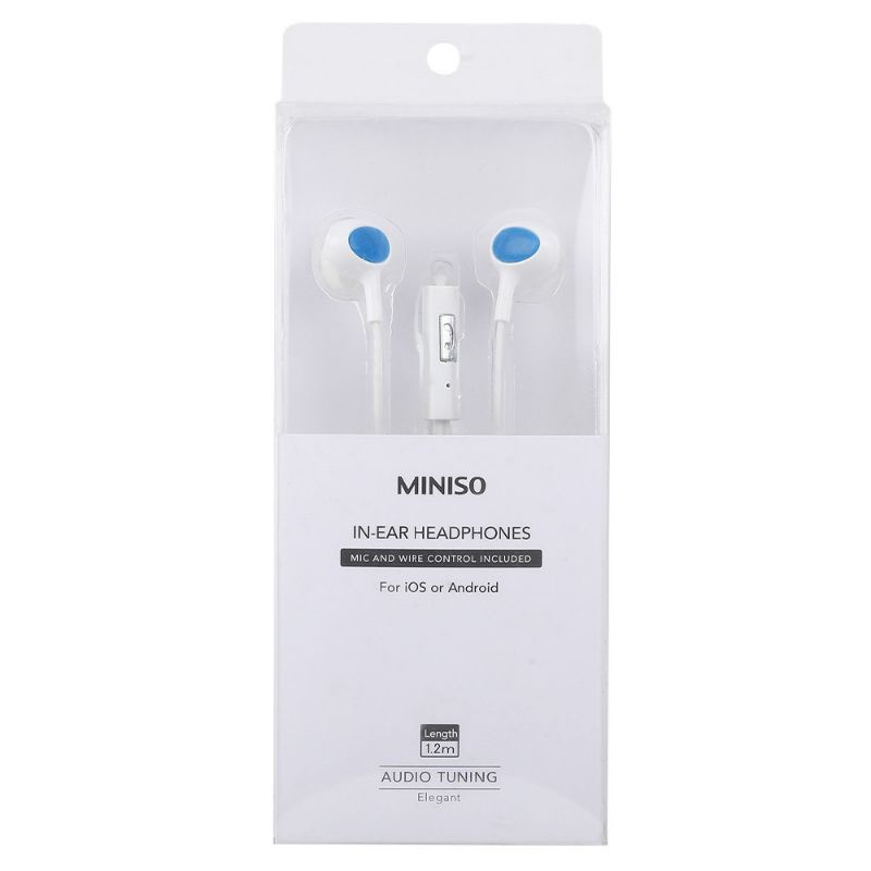 MINISO Earphones In-ear Pea Sport Earbuds HD Headset Wired Earpho Miniso Original