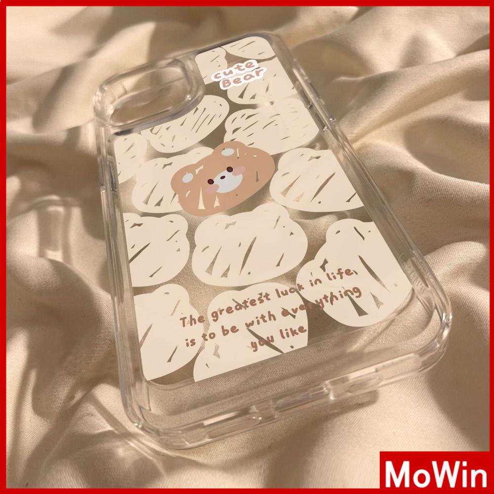 For iPhone 14 Pro Max iPhone Case Clear Case TPU Soft Case Shockproof Plating Button Cute Cartoon Bear Rabbit Compatible with iPhone 13 Pro max 12 Pro Max 11 xr xs max 7Plus 8Plus