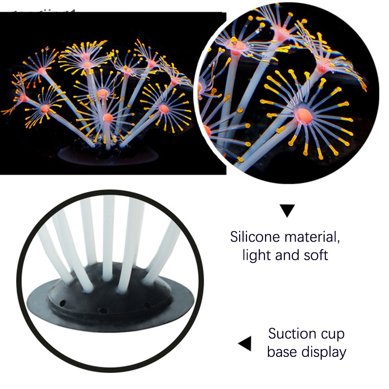 Ggg Silikon Bercahaya Ikan Buatan Luminous Dekorasi Tanaman Air Buatan Aquarium Tanaman Karang Bawah Laut Ornamen Aquarium Lansekap ID