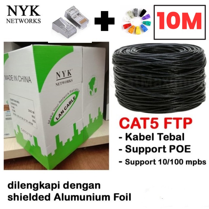 NYK Kabel Lan FTP Cat5E NYK Outdoor METERAN 10 METER