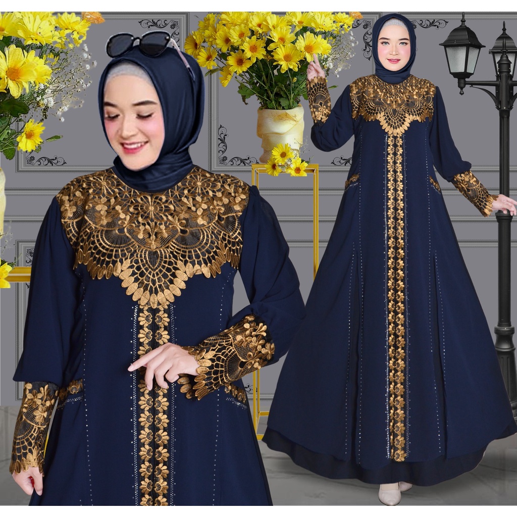 Abiyyuco TA9026 | Gamis Abaya Turkey Terbaru 2023 Turki Hitam Elegan Pakaian Umrah Putih Turky Warna Warni Mewah