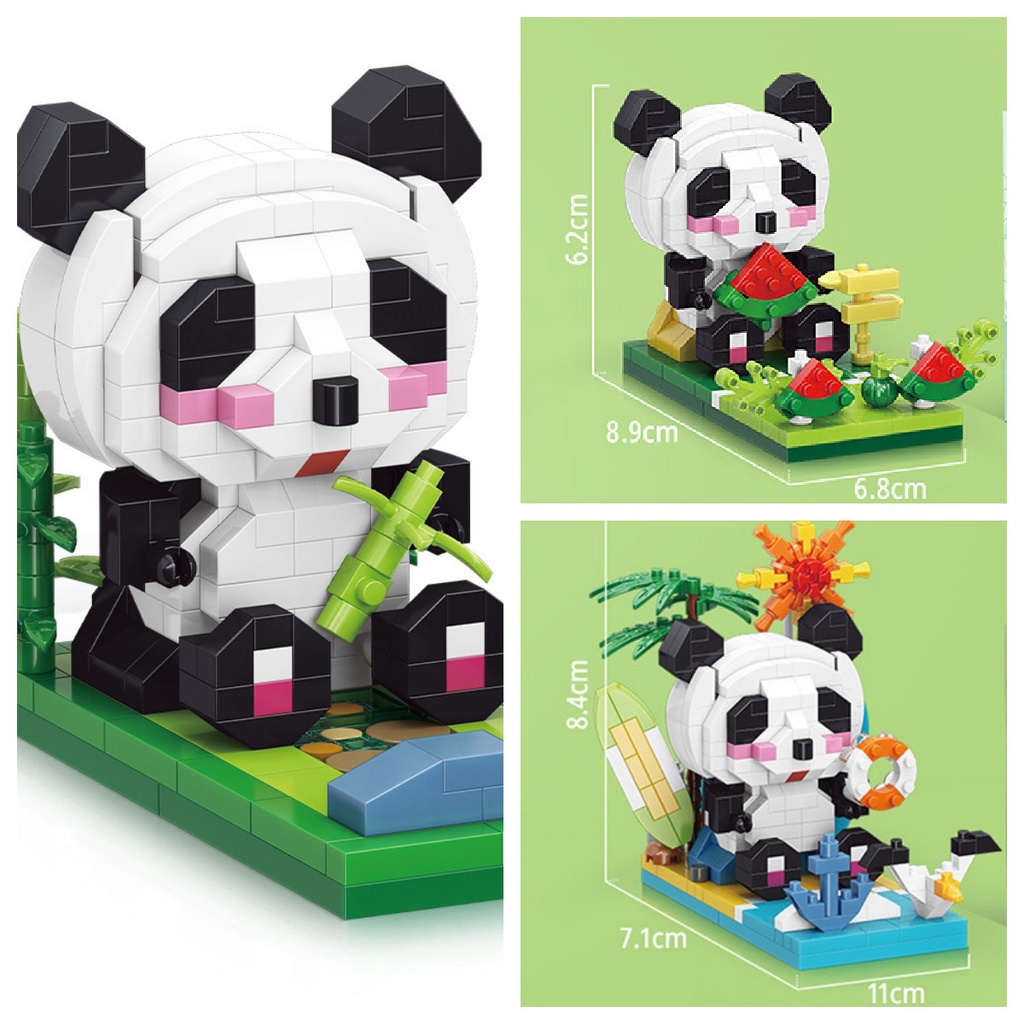 Baru Mini Panda Building Block Partikel Mainan DIY Building Block Panda Dekorasi Dudukan Ponsel