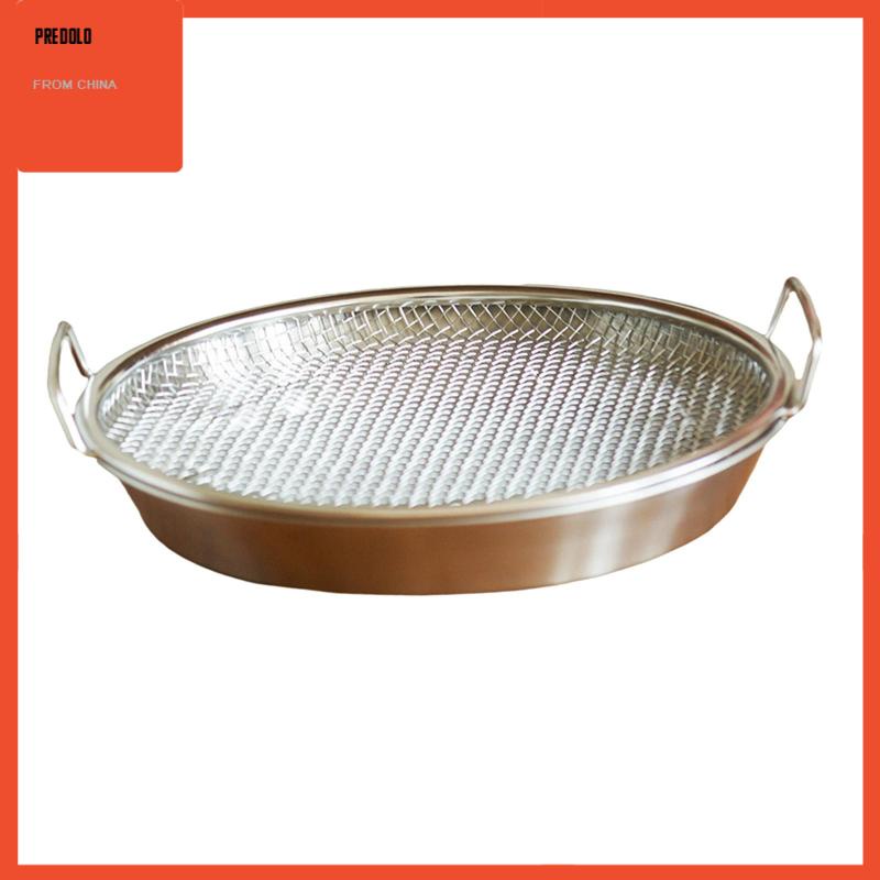 [Predolo] Air Fryer Basket, Tray Catcher, Oil Splatter Screen Round Cooking Tools Saringan Minyak, Nampan Makanan Gorengan, Untuk Memasak Makanan Ringan Dapur bbq