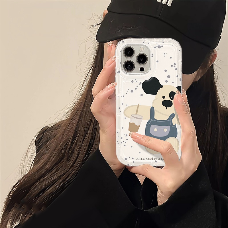 IPHONE Soft Phone Case Kompatibel Untuk Iphone14 13 11 12 Pro XS Max X Xr7 +8 Plus Cute Bear Casing TPU Silikon Shockproof Cover