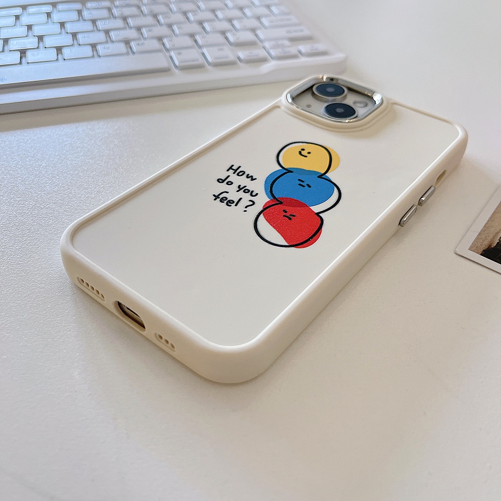 Kartun Colorful Emoji Face IPhone Case Kompatibel Untuk Iphone11 14 Pro Max Casing Ip13 Pro Max Iphone12 Case Lembut TPU Belakang Sarung Hp