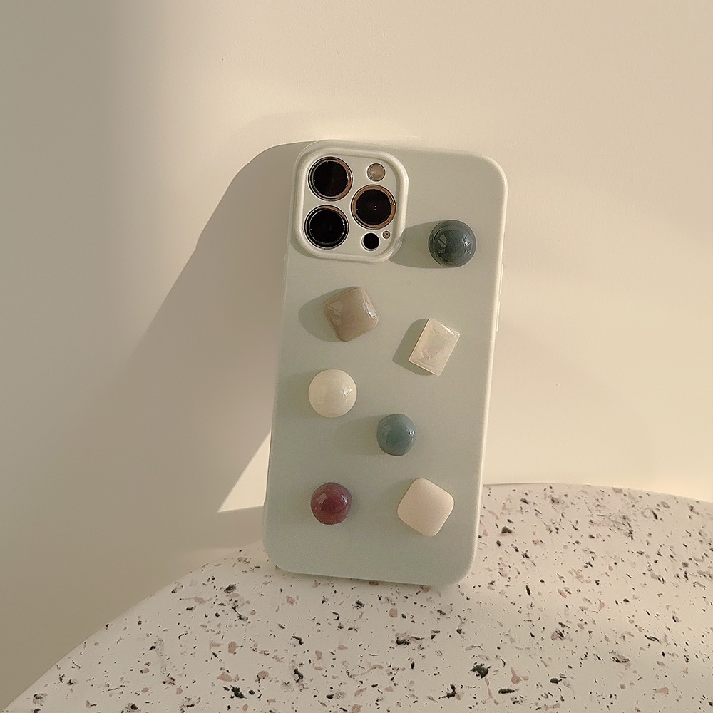 IPHONE Ins 3D Soft Emeralds Silicone Case Untuk Iphone14 11 12 13 PRO MAX Casing Cover Pelindung AT0314