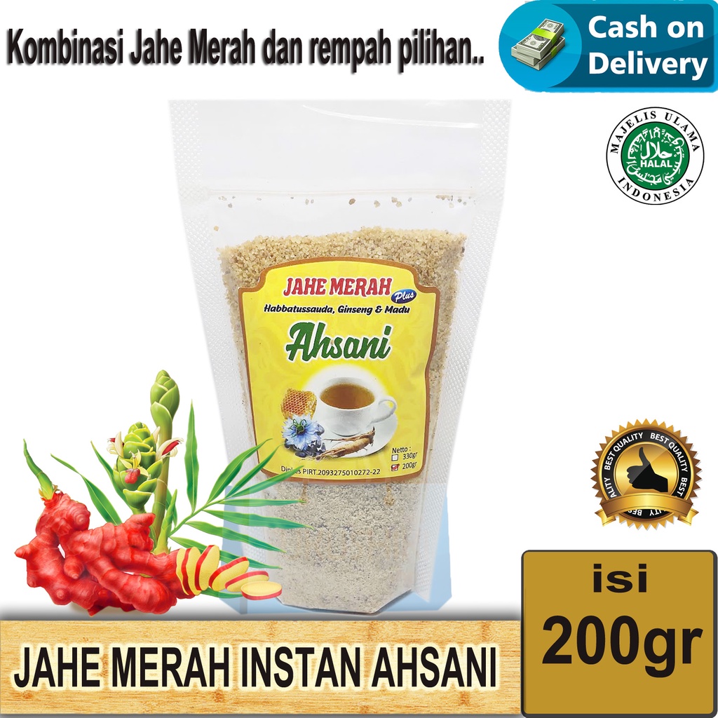 

JAHE MERAH AHSANI instan Jahe Merah instant Menjaga daya tahan tubuh 200GR