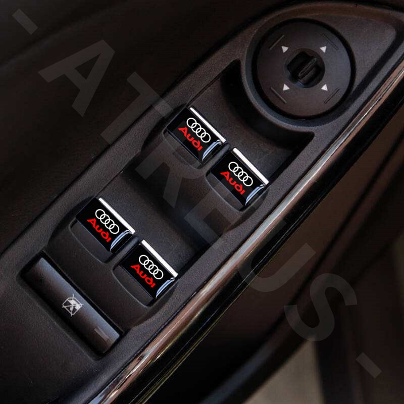 10pcs 3D Stiker Mobil Setir Pintu Jendela Saklar Tombol Lencana Dekorasi Aksesoris Mobil Untuk Audi A3 8l A1 Q5 TT mk2 A5 A4 B7 B8 B5 A6 C7 C6 Q7 Q3 Q2 E-tron