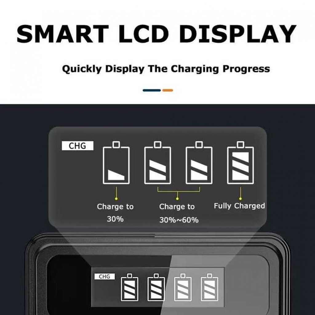 Charger Baterai 4 Slot Independent AA AAA Ni-MH 1.2V Display LED