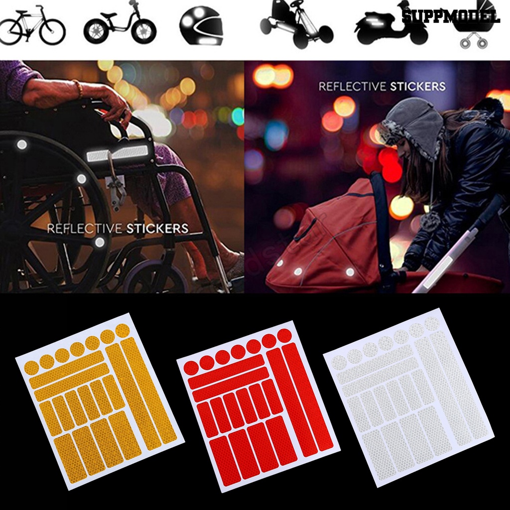 [SM Auto] 1set Stiker Reflektif Mobil Tahan Gores Self-adhesive Honeycomb Grid Pola Sepeda Tape Peringatan Keselamatan Aksesoris Mobil