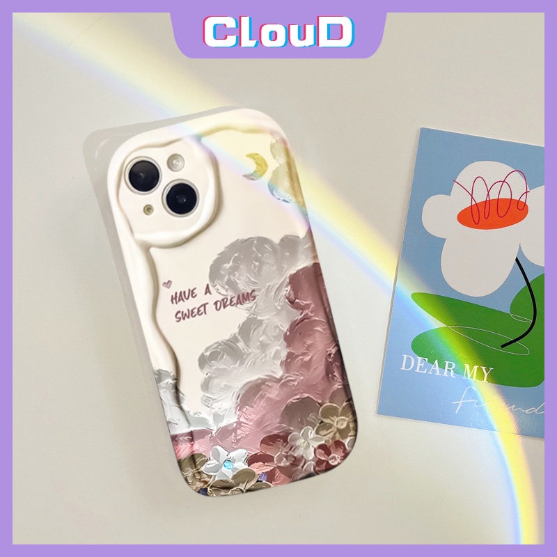 Soft Case 3D Wavy Curved Edge Untuk Vivo Y16 Y22 Y35 Y11 Y20i Y22s Y21A Y12 Y15A Y12i Y20s Y31 Y51 Y50 Y15 Y33s Y91 Y21 Y15s Y12s Y91C Y20 Y17 Y02 Y30 Y21s Sarung Bunga Lukisan Cat Minyak