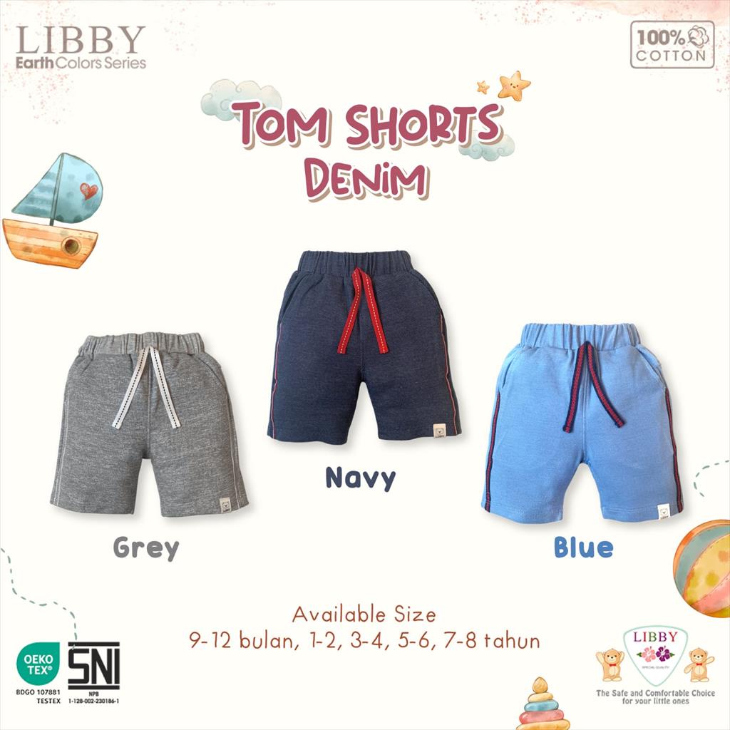 [TOMS] LIBBY (1pcs / Pack)  Earth Colour Celana Tom Short Denim / Celana pendek Anak