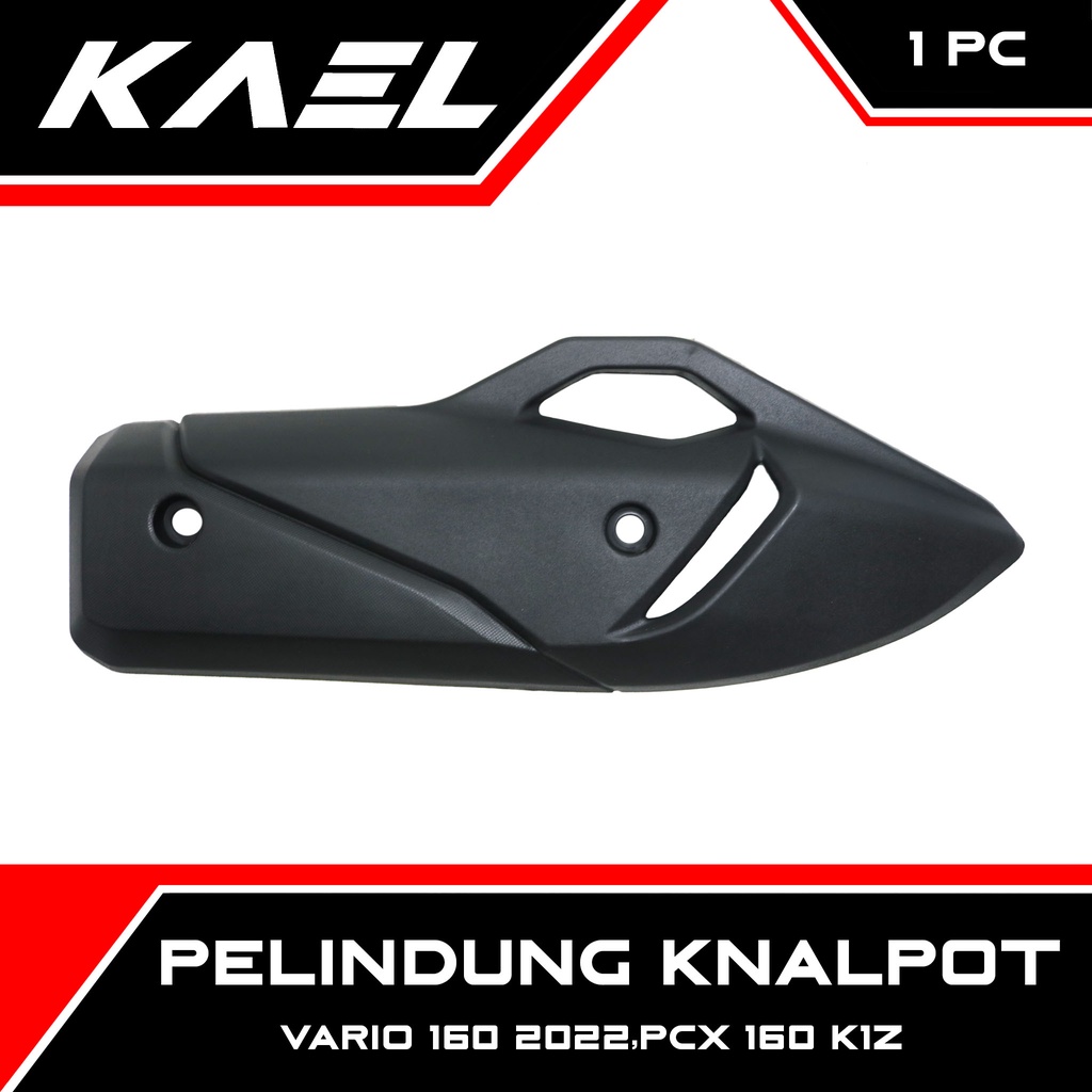 Cover Knalpot Hitam Polos Model Vario 160 New LED / PCX 160 K1Z 2021-2022  Pelindung Tutup Penutup Tameng Kenalpot Muffler Exhaust