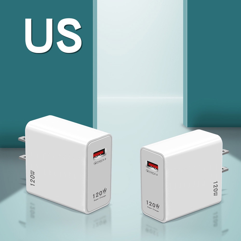 Xiaomi Charger 120W Super Fast Charging EU/US/UK Standard Charger Cocok Untuk Xiaomi12/12Pro Kepala Cas Petir Ekstrim