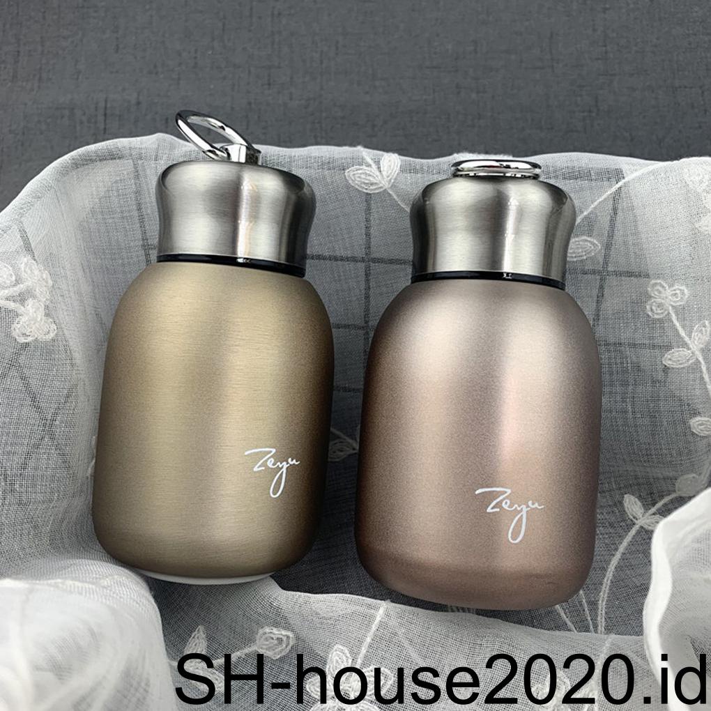 300ml Mini Stainless Steel Vacuum Cup Nyaman Flask Kettle Dengan Kait Insulated Botol Air Rumah Perjalanan Outdoor