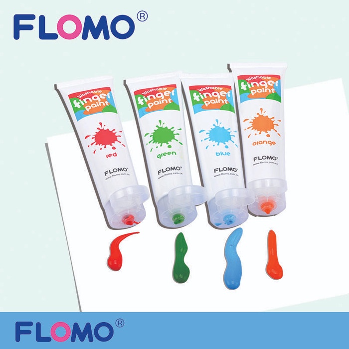 

Flomo Finger Paint Set Regular Colors - Washable & Non Toxic