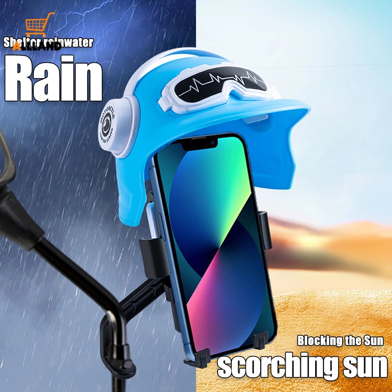 Helm Dipasang Motor Portabel Bentuk Dudukan Ponsel/Penahan GPS Sepeda Anti Air Hujan Anti Matahari/Berkendara Navigasi Tetap Braket Anti slip