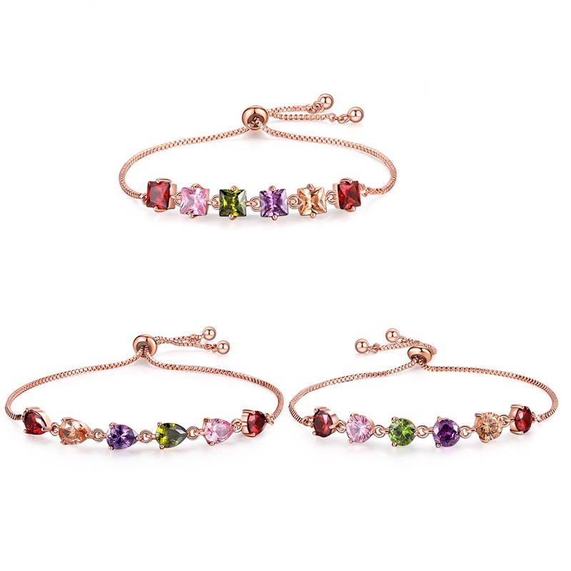 Gelang Tenis Berlian Mewah Untuk Wanita Multicolor Bangle Gaya Korea Rantai Tangan Kristal Perhiasan Fashion Zirconia Aksesoris