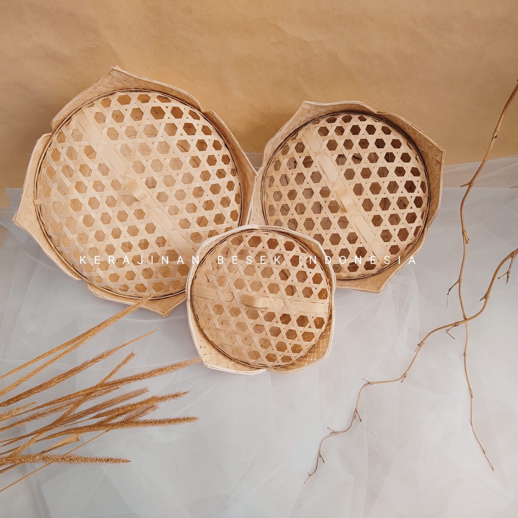 Bambu TERATAI BAMBU 23cm // Wadah Hampers// Wadah bambu// Wadah unik// Kerajinan bambu// Besek bambu