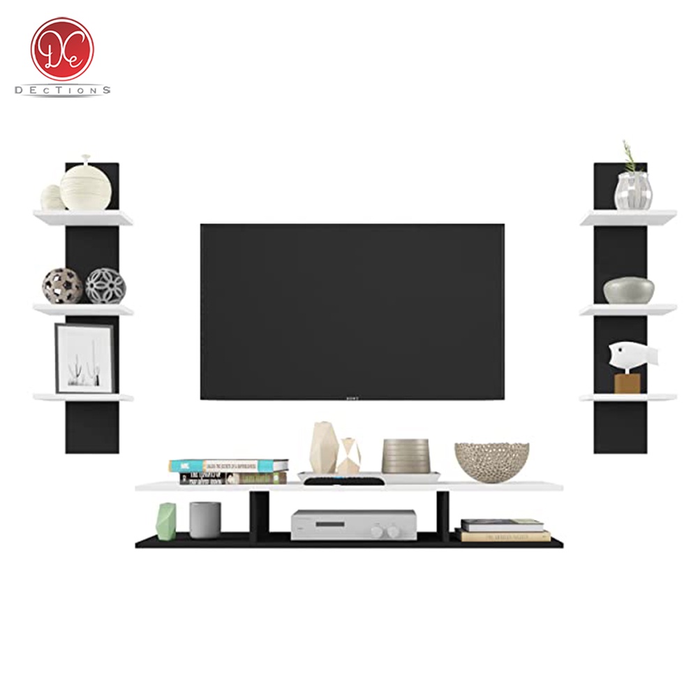 Dections Rak TV Dinding Minimalis / Meja TV Tempel Dinding 32-42 In - Set Lengkap