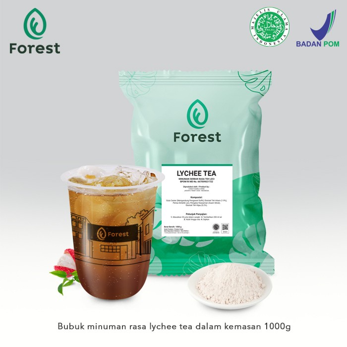 

BIG SALE~Terlaris Bubuk Minuman LYCHEE TEA Powder 1000g - FOREST Bubble Drink - BubbleWrap