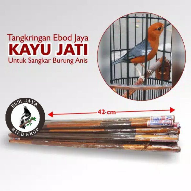 JUAL TANGKRINGAN ANIS AMPLAS EBOD JAYA KAYU JATI UNTUK  SANGKAR KANDANG BULAT BURUNG ANIS MERAH