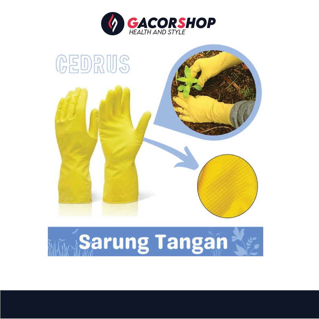 Sarung Tangan Berkebun Mencuci bersih bersih rumah - Kuning dan abu - abu