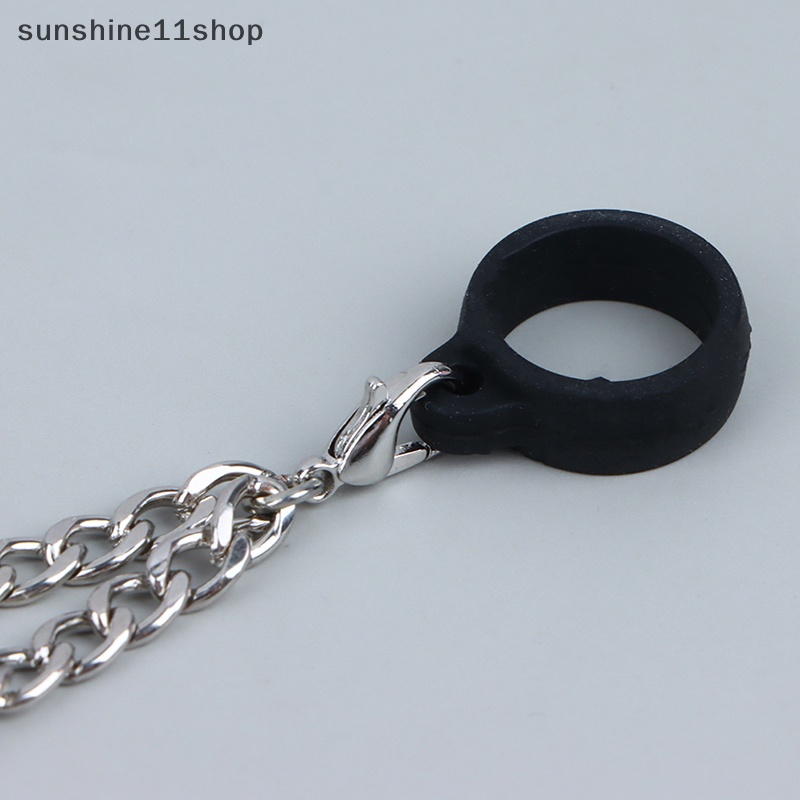 Sho Tali Leher Rantai Gantung Logam Portabel Anti Hilang Lingkaran Cincin Silikon Lanyard N