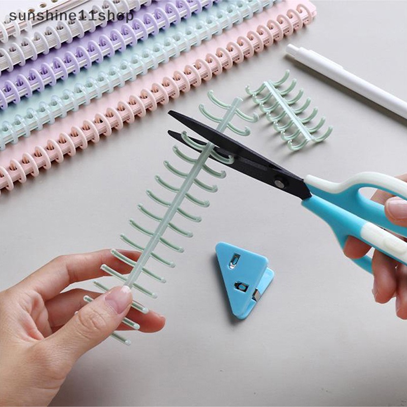 Sho 30lubang Loose-leaf Plastic Binding Ring Spring Spiral Rings Binder Strip Untuk Kertas A4 Notebook Alat Tulis Perlengkapan Kantor N