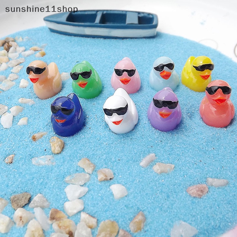 Sho 5pcs Mini Resin Spectacular Duck Ornamen Miniatur Angka Bebek Kecil Micro Peri Taman Lanskap Aquarium Rumah Boneka N