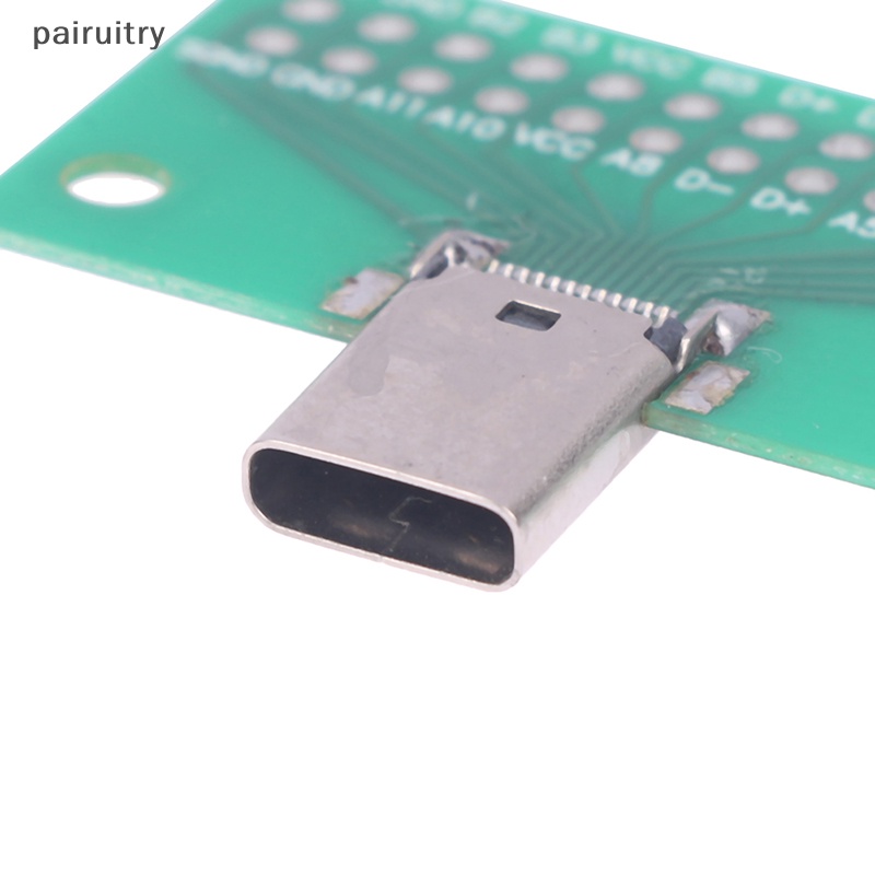 Prt USB3.1 Type-C Male Female Test PCB Board Adapter Tipe C 24P 2.54mm Konektor Untuk Jalur Data Transfer Penyisipan Dua Sisi PRT