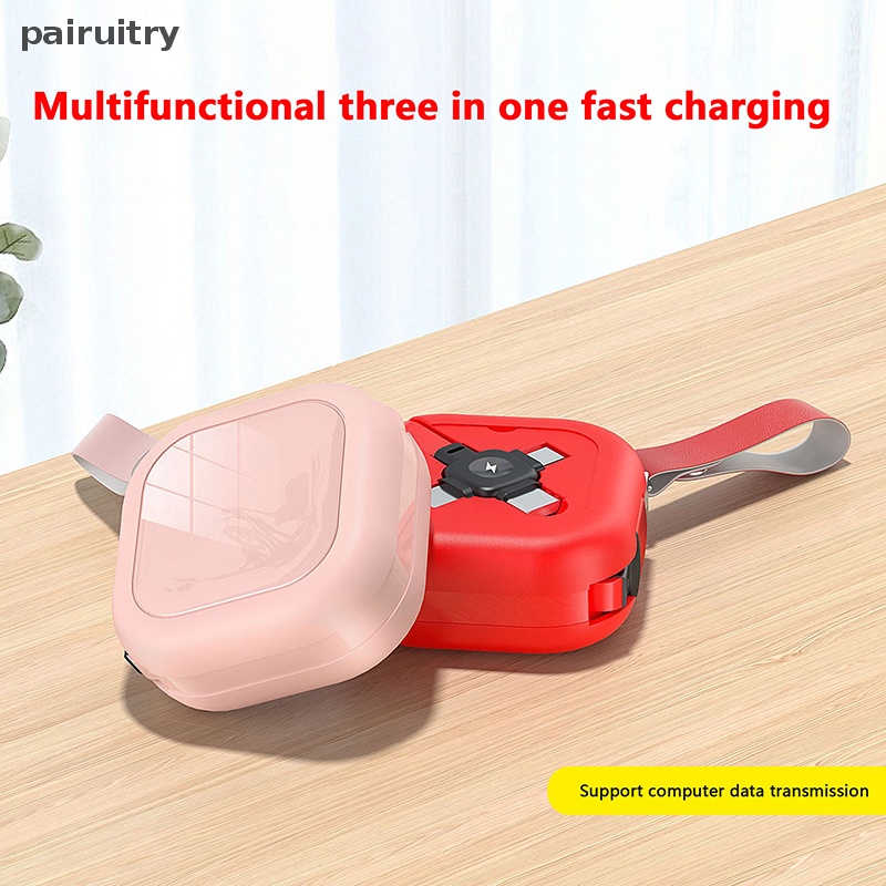 Prt 3-in-1 Kreatif Multi-Fungsional USB Kabel Pengisian Cepat Kualitas Tinggi Ditarik Dapat Dilipat Portabel Penyimpanan Charger Kabel Data PRT