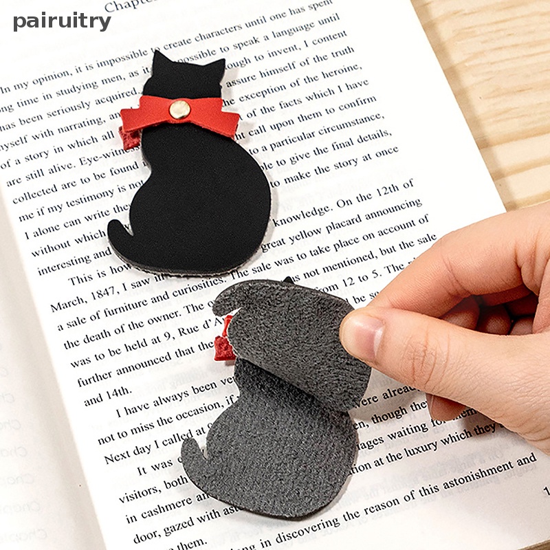 Prt High Quality PU Leather Cat Bookmark Siswa Membaca Kulit Halaman Buku Folder Hadiah Lucu Animal Mini Bookmark Untuk Pecinta Membaca PRT