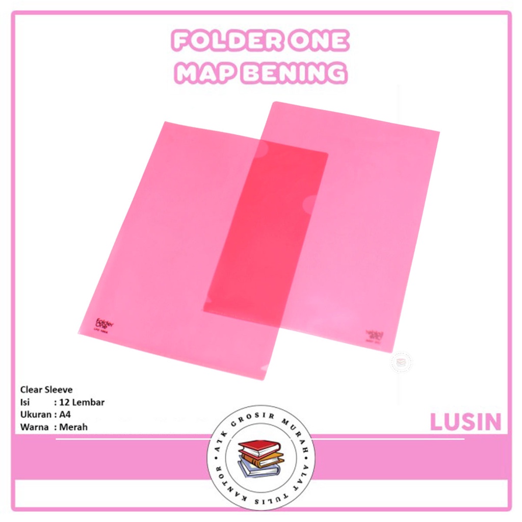 

FOLDERONE - Map L A4 Merah - Lusin