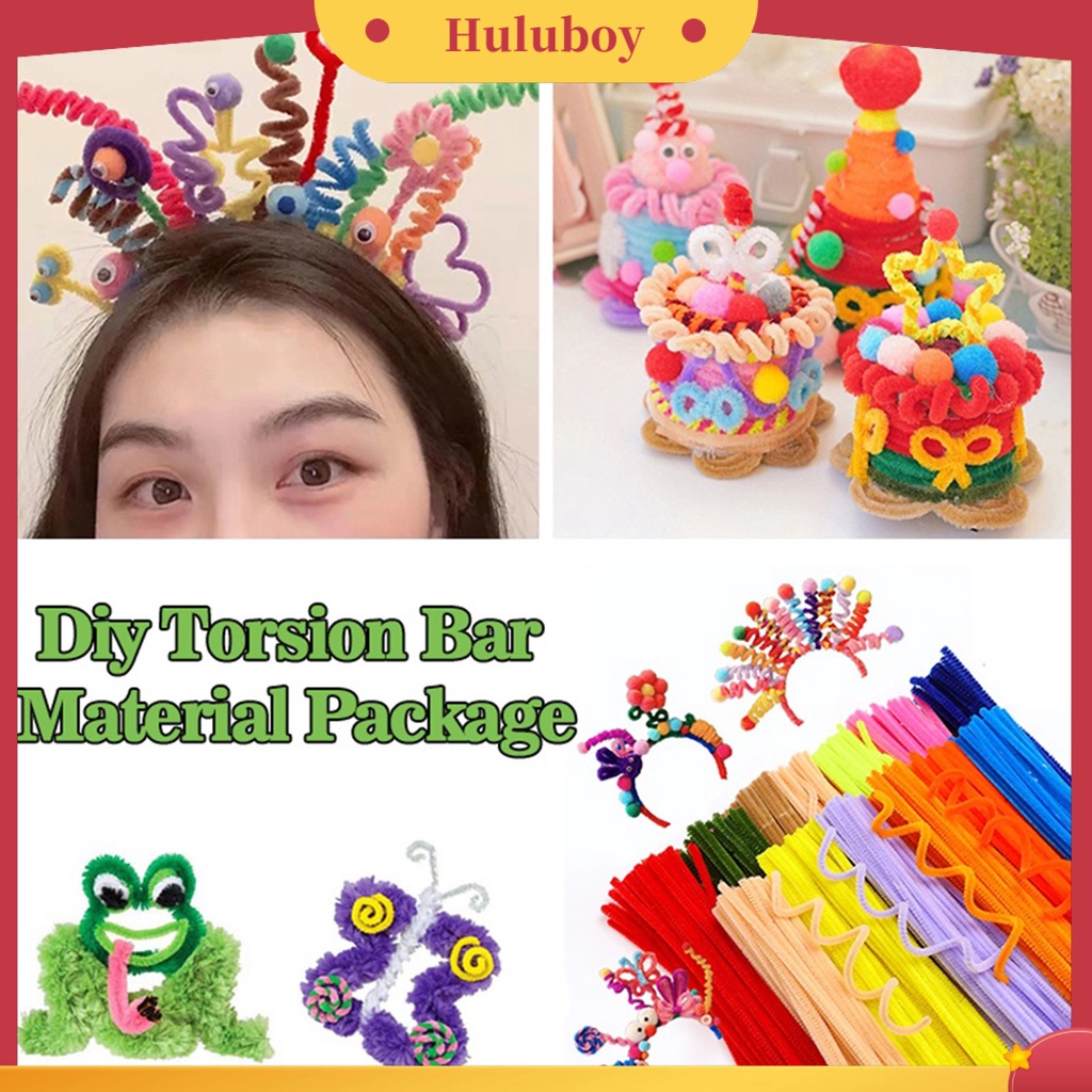 {In Stock} 100Pcs Pembersih Pipa Interaksi Orang Tua-Anak Ada Agen Neon Berbulu Lembut Aneka Karya Seni Kreatif Meningkatkan Kemampuan Tangan
