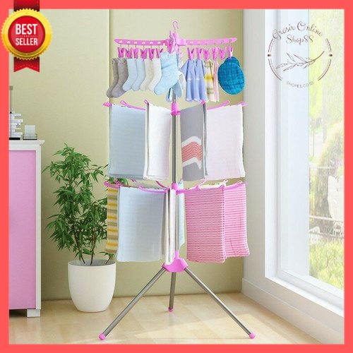 GOS -Z115- Foldable Clothes Drying Airer - Rak Jemuran 3 Tingkat