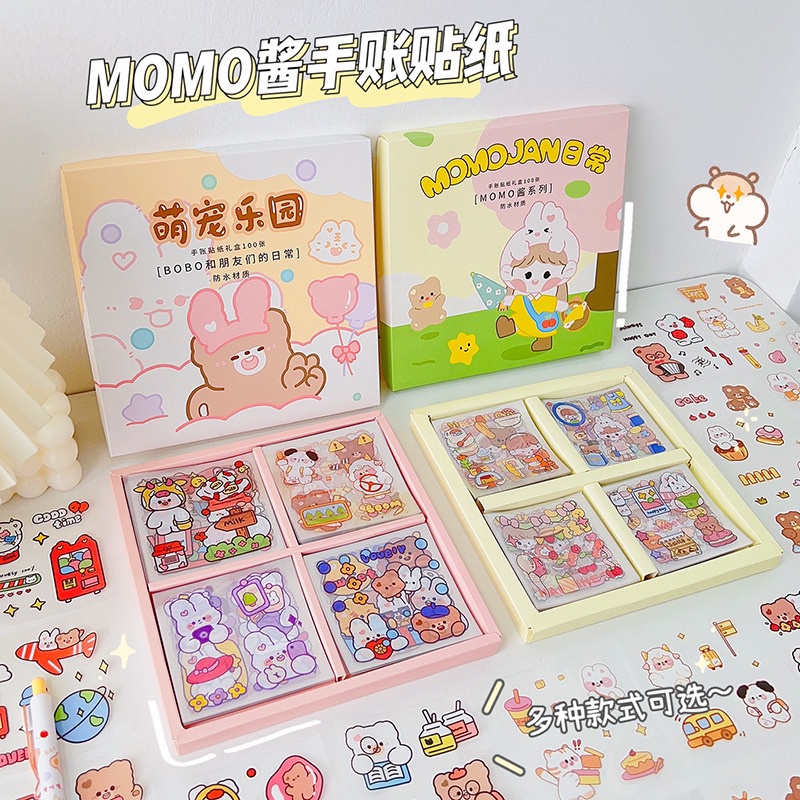 

[BUJOYUK] Stiker 100 Lembar BOBO MOMO | Stiker Box isi 100 lembar | Stiker Lucu Murah 100 Lembar