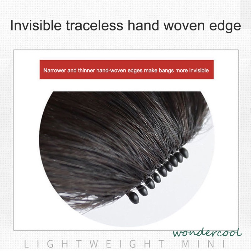 Toupee human Hair Tempelan penutup botak rambut asli toupee tipis layer rambut asli-Won
